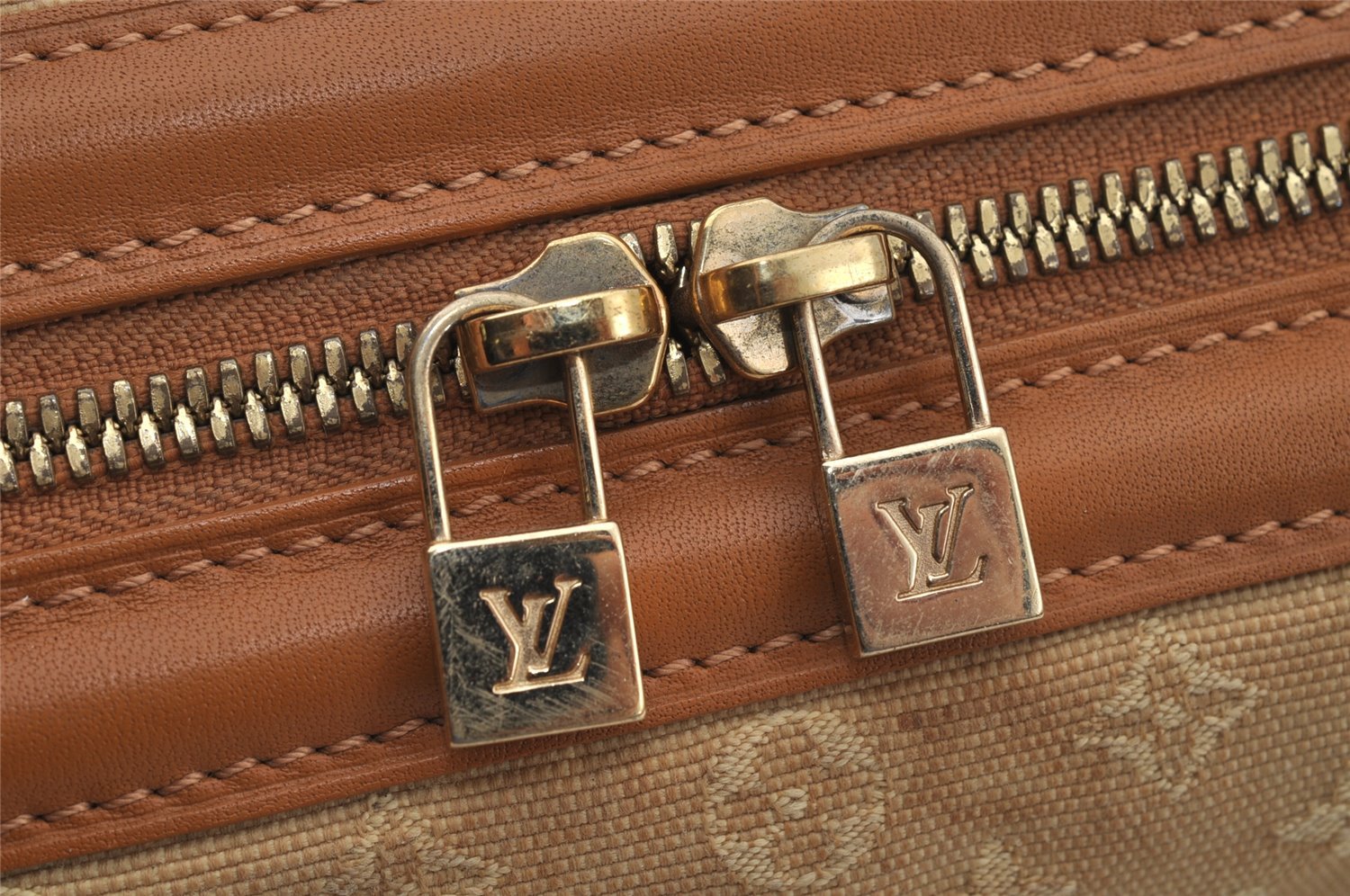 Authentic Louis Vuitton Monogram Mini Josephine PM Hand Bag M92416 Beige 0723J