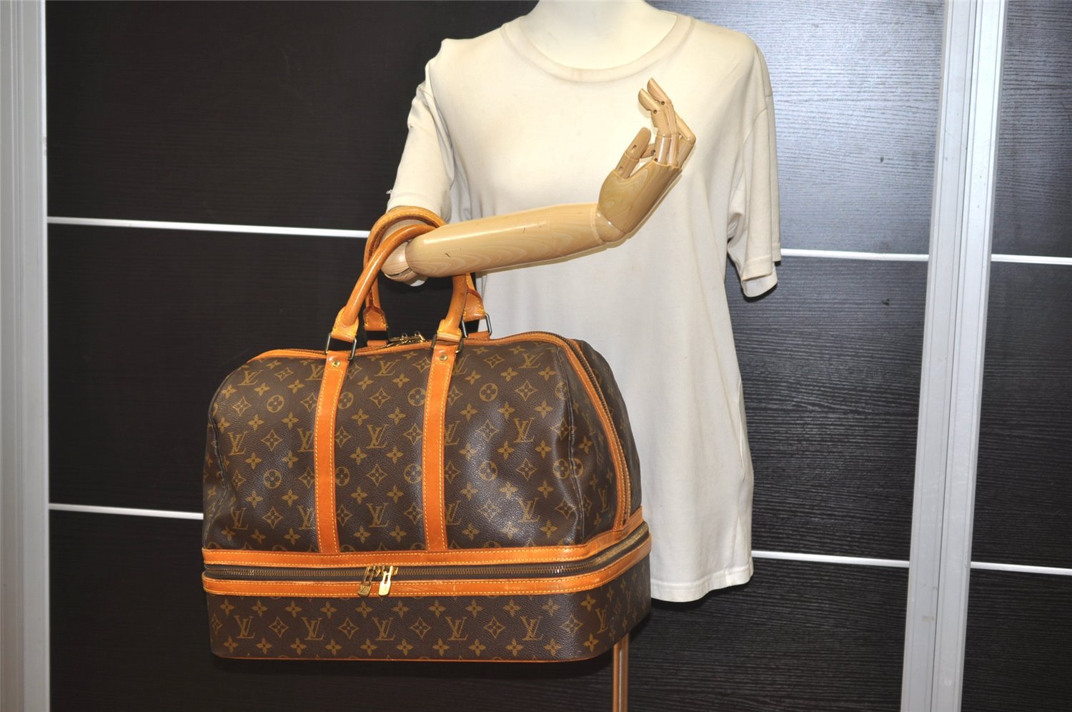 Authentic Louis Vuitton Monogram Sac Sport Travel Hand Bag M41444 LV 0724K