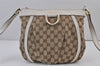 Authentic GUCCI Abbey Shoulder Cross Bag GG Canvas Leather 203257 Brown 0725K