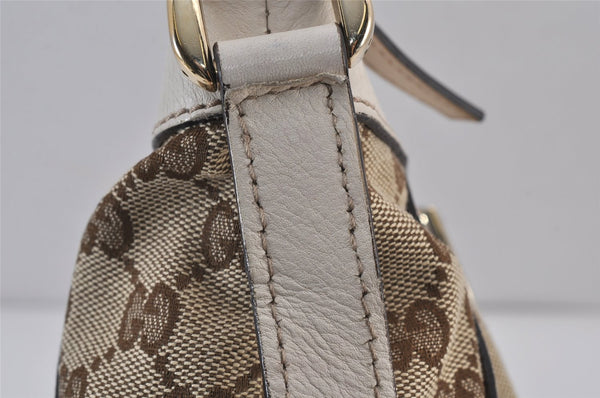 Authentic GUCCI Abbey Shoulder Cross Bag GG Canvas Leather 203257 Brown 0725K
