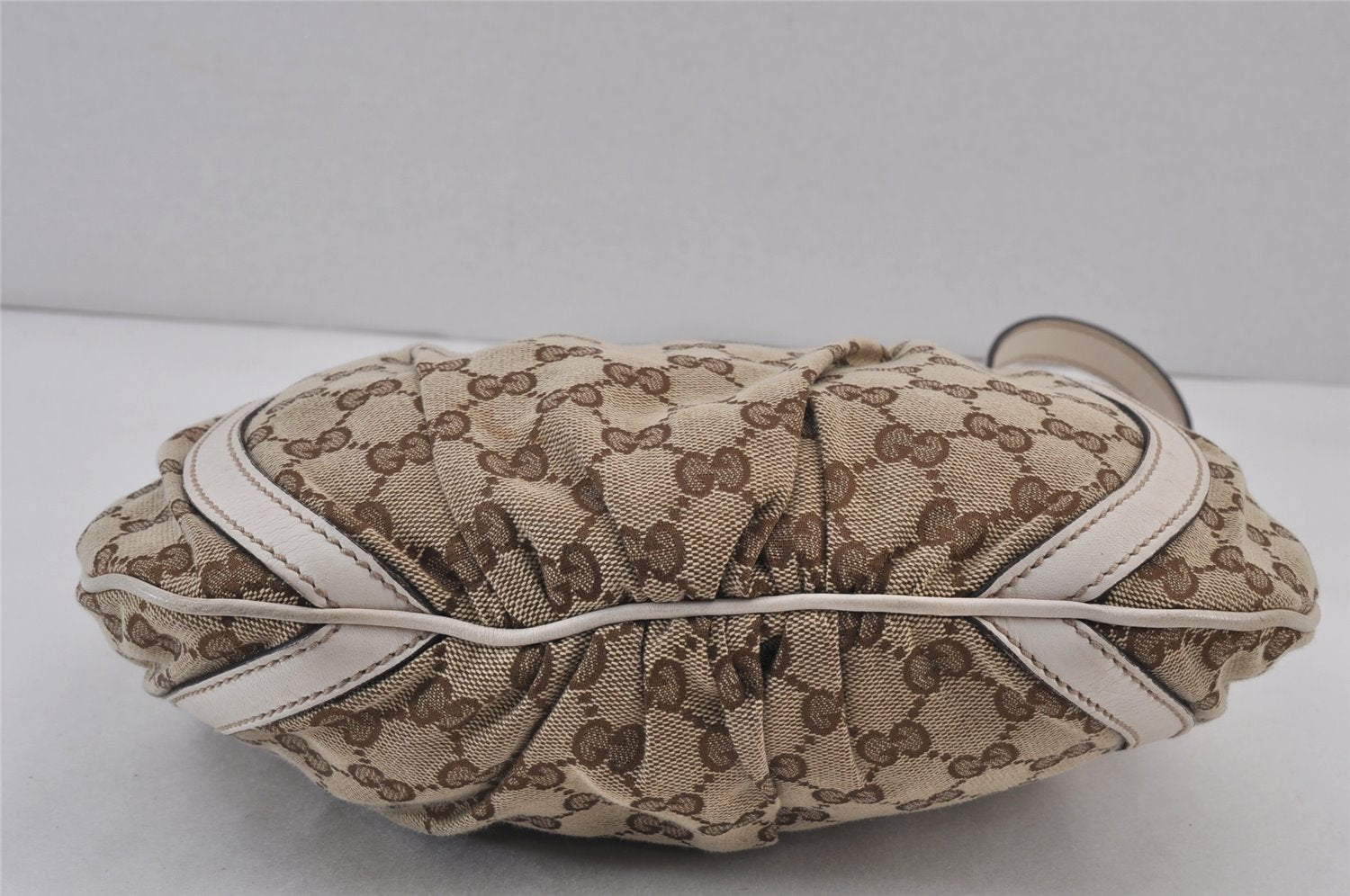 Authentic GUCCI Abbey Shoulder Cross Bag GG Canvas Leather 203257 Brown 0725K