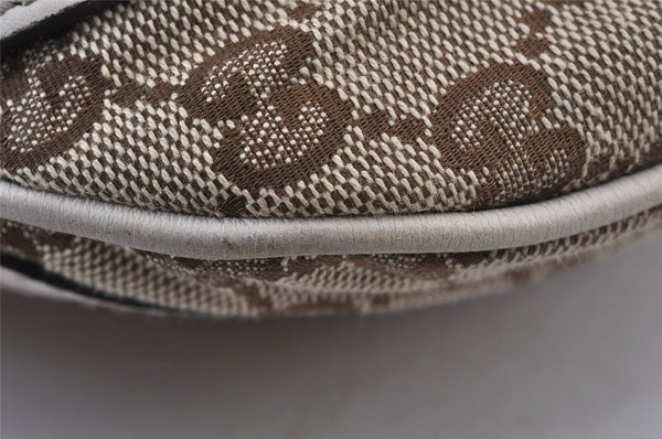 Authentic GUCCI Abbey Shoulder Cross Bag GG Canvas Leather 203257 Brown 0725K