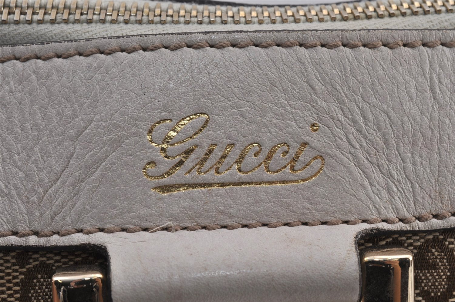 Authentic GUCCI Abbey Shoulder Cross Bag GG Canvas Leather 203257 Brown 0725K