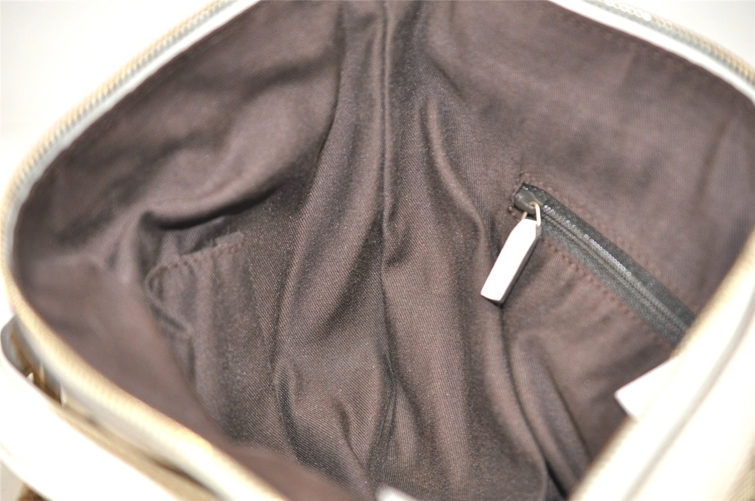 Authentic GUCCI Abbey Shoulder Cross Bag GG Canvas Leather 203257 Brown 0725K