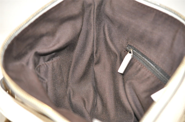 Authentic GUCCI Abbey Shoulder Cross Bag GG Canvas Leather 203257 Brown 0725K