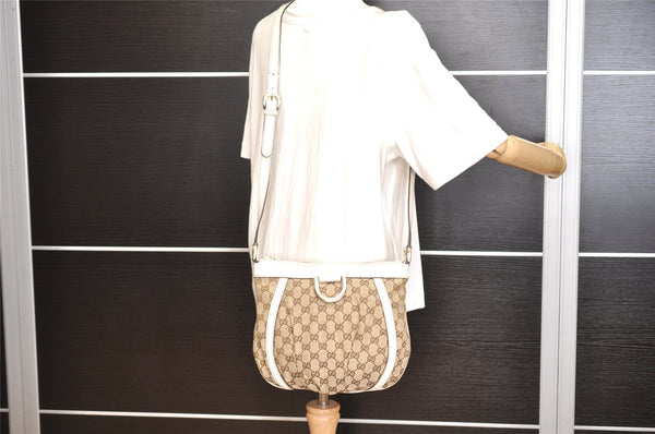 Authentic GUCCI Abbey Shoulder Cross Bag GG Canvas Leather 203257 Brown 0725K