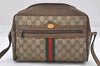 Authentic GUCCI Web Sherry Line Shoulder Bag GG PVC Leather Brown Junk 0727J