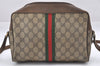 Authentic GUCCI Web Sherry Line Shoulder Bag GG PVC Leather Brown Junk 0727J
