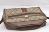 Authentic GUCCI Web Sherry Line Shoulder Bag GG PVC Leather Brown Junk 0727J