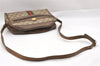 Authentic GUCCI Web Sherry Line Shoulder Bag GG PVC Leather Brown Junk 0727J