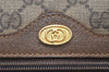 Authentic GUCCI Web Sherry Line Shoulder Bag GG PVC Leather Brown Junk 0727J