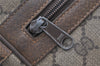 Authentic GUCCI Web Sherry Line Shoulder Bag GG PVC Leather Brown Junk 0727J