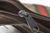 Authentic GUCCI Web Sherry Line Shoulder Bag GG PVC Leather Brown Junk 0727J
