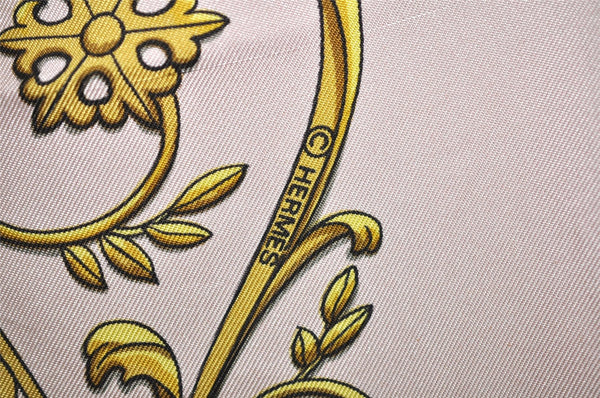 Authentic HERMES Carre 90 Scarf "LA PROMENADE DE LONGCHAMPS " Silk Pink 0727K