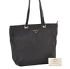 Authentic PRADA ACCIAIO Nylon Leather Tote Bag BR1091 Black 0728K