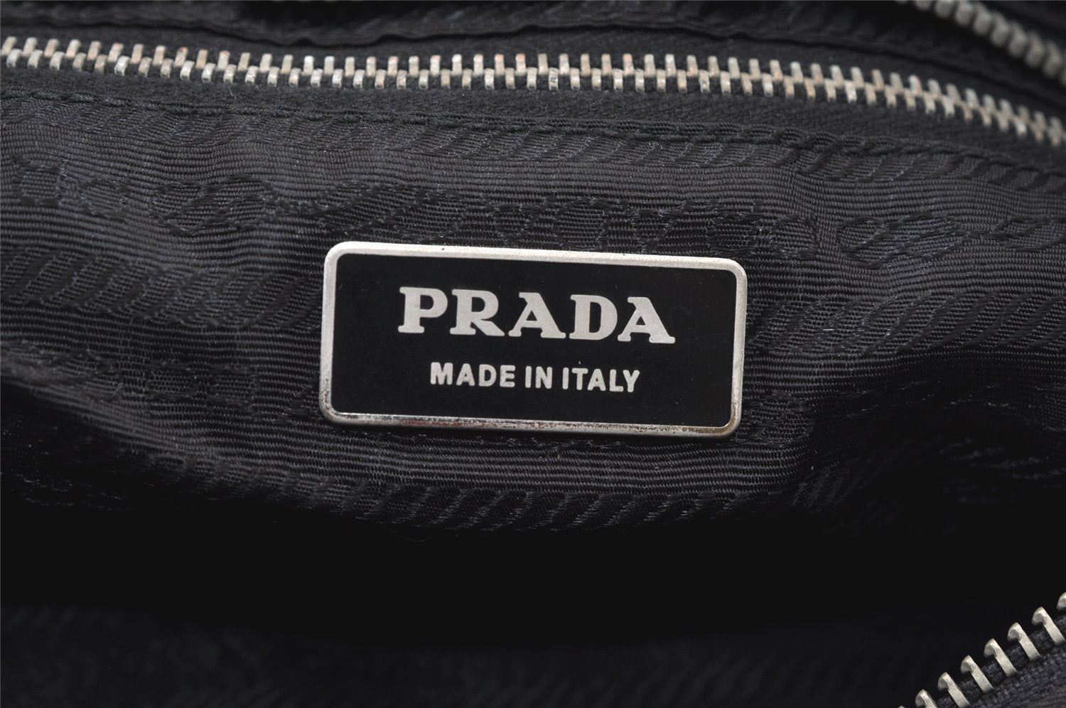 Authentic PRADA ACCIAIO Nylon Leather Tote Bag BR1091 Black 0728K