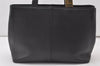 Authentic BURBERRY Vintage Leather Hand Bag Purse Black 0731J