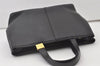 Authentic BURBERRY Vintage Leather Hand Bag Purse Black 0731J