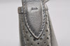 Authentic Salvatore Ferragamo Gancini Leather Shoulder Hand Bag Silver 0732J