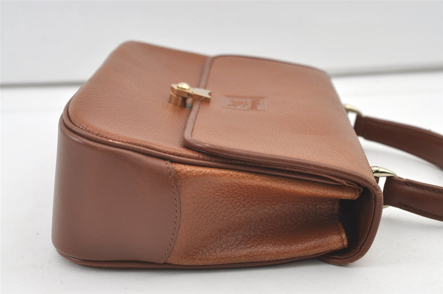 Authentic Burberrys Vintage Leather Shoulder Hand Bag Purse Brown 0733K