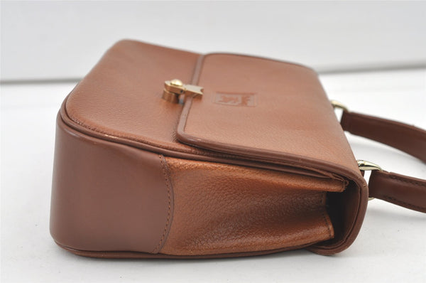 Authentic Burberrys Vintage Leather Shoulder Hand Bag Purse Brown 0733K