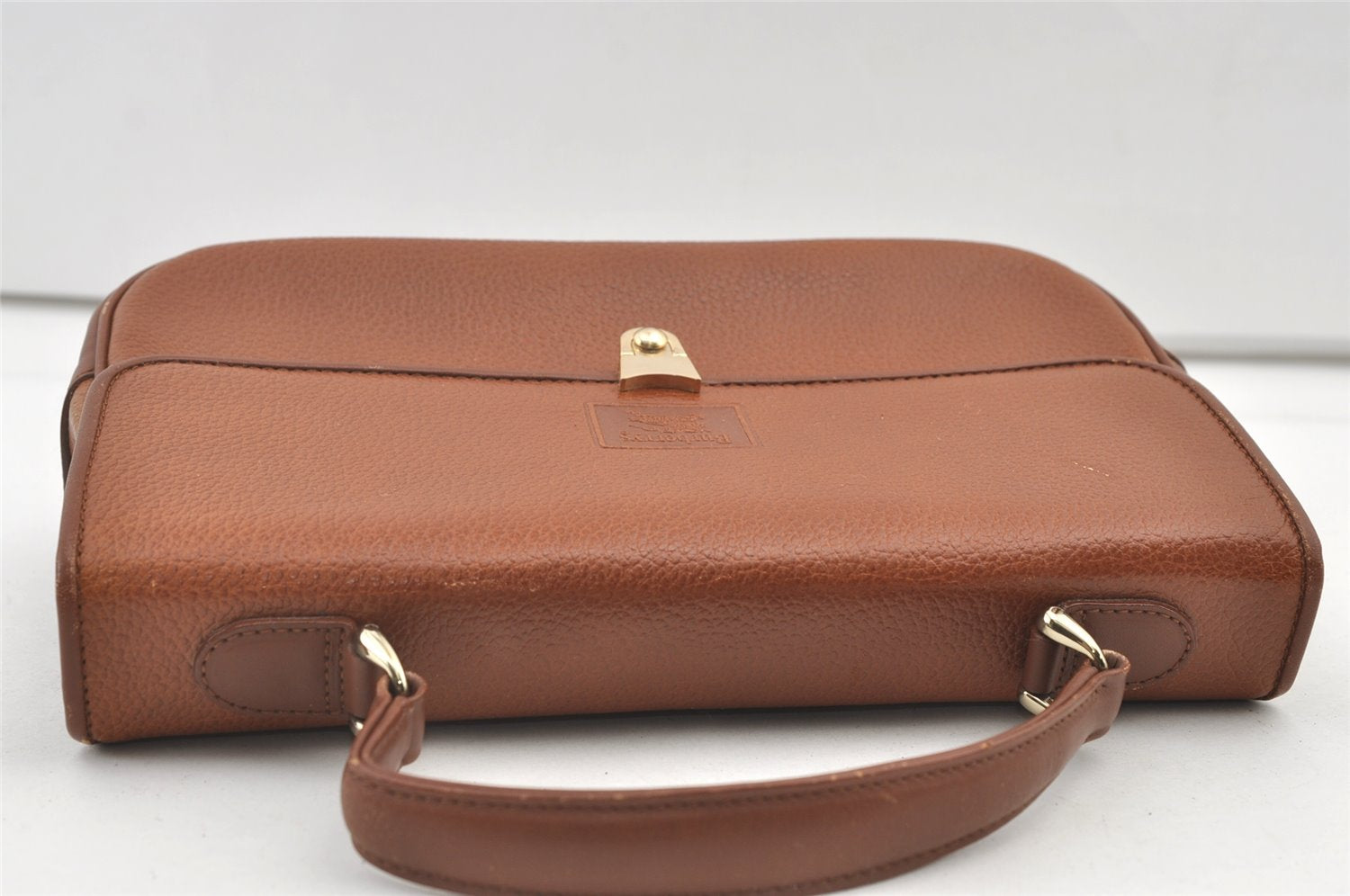 Authentic Burberrys Vintage Leather Shoulder Hand Bag Purse Brown 0733K