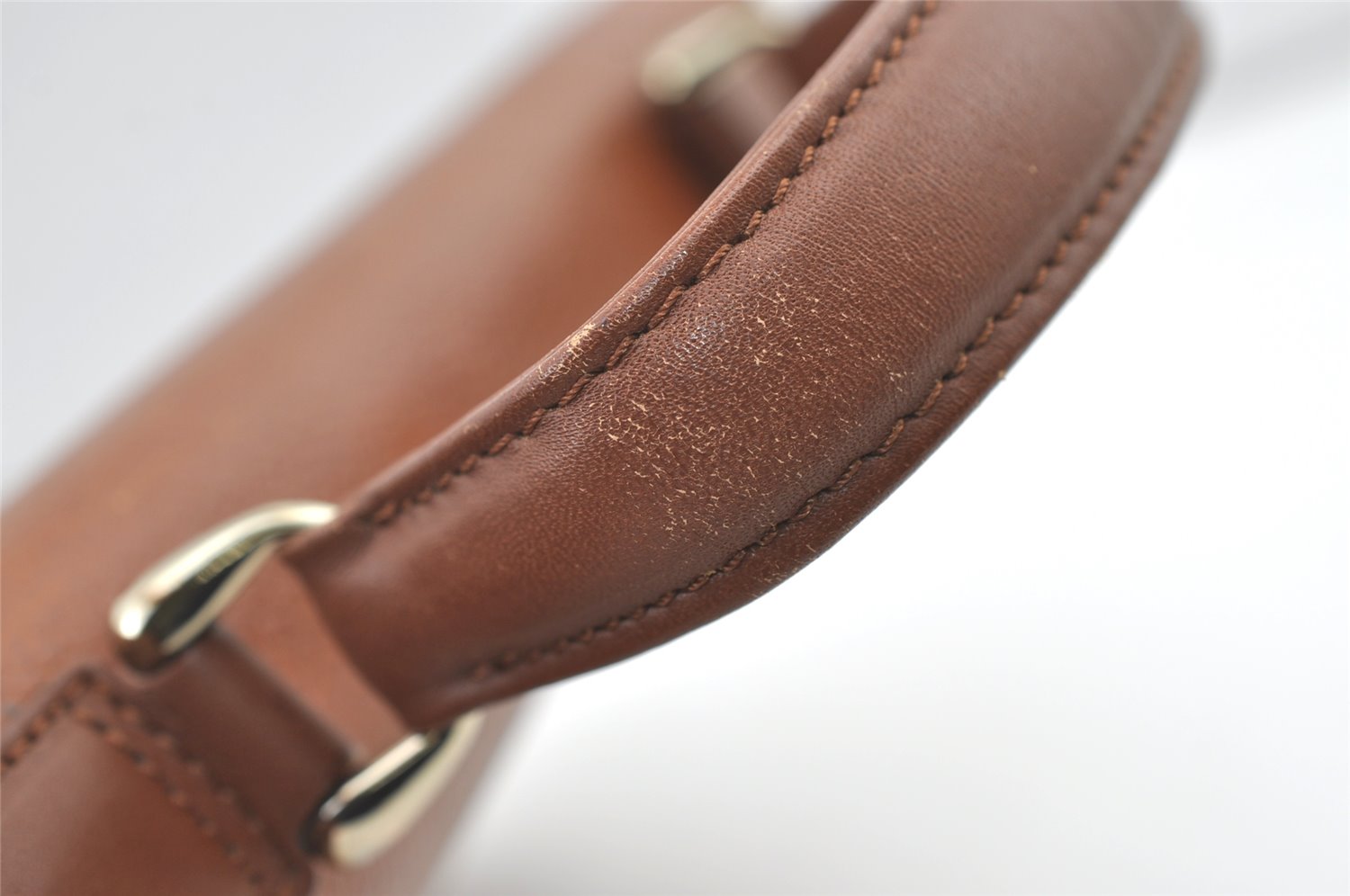Authentic Burberrys Vintage Leather Shoulder Hand Bag Purse Brown 0733K