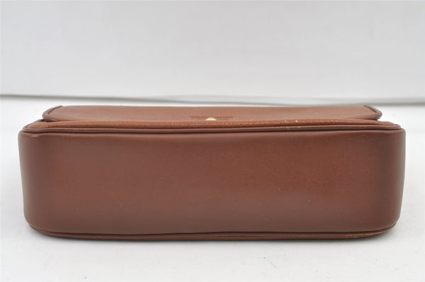 Authentic Burberrys Vintage Leather Shoulder Hand Bag Purse Brown 0733K