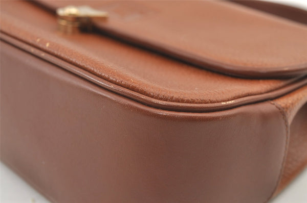 Authentic Burberrys Vintage Leather Shoulder Hand Bag Purse Brown 0733K