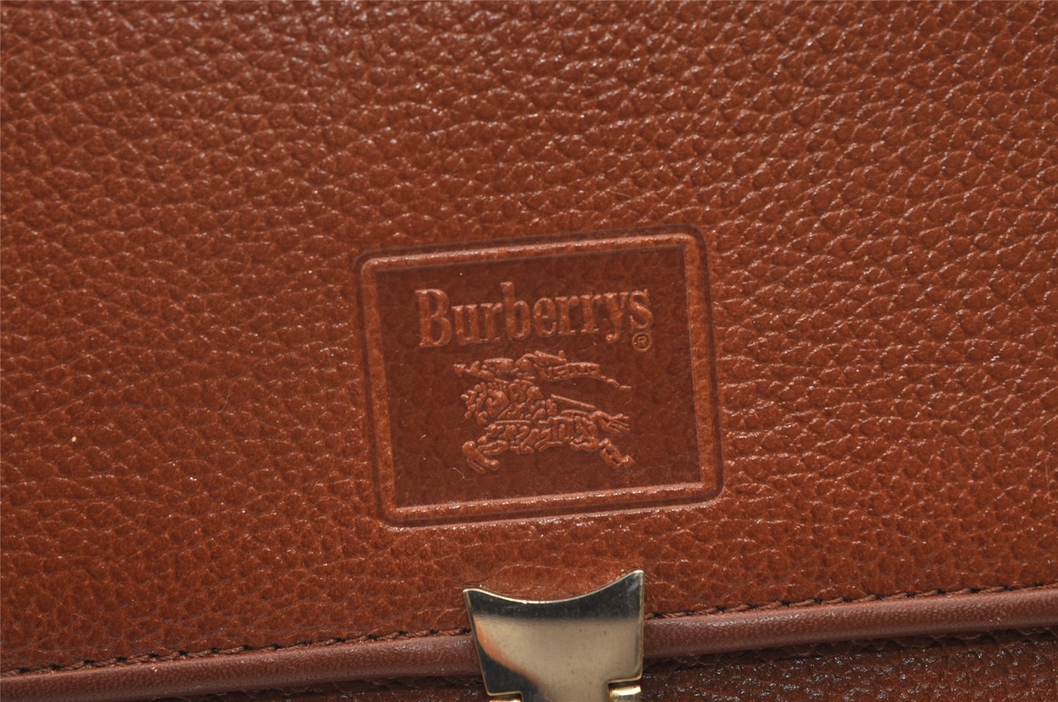 Authentic Burberrys Vintage Leather Shoulder Hand Bag Purse Brown 0733K