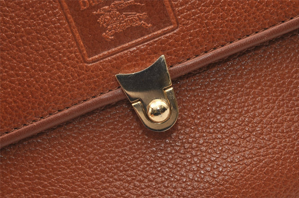 Authentic Burberrys Vintage Leather Shoulder Hand Bag Purse Brown 0733K