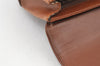 Authentic Burberrys Vintage Leather Shoulder Hand Bag Purse Brown 0733K