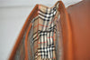 Authentic Burberrys Vintage Leather Shoulder Hand Bag Purse Brown 0733K