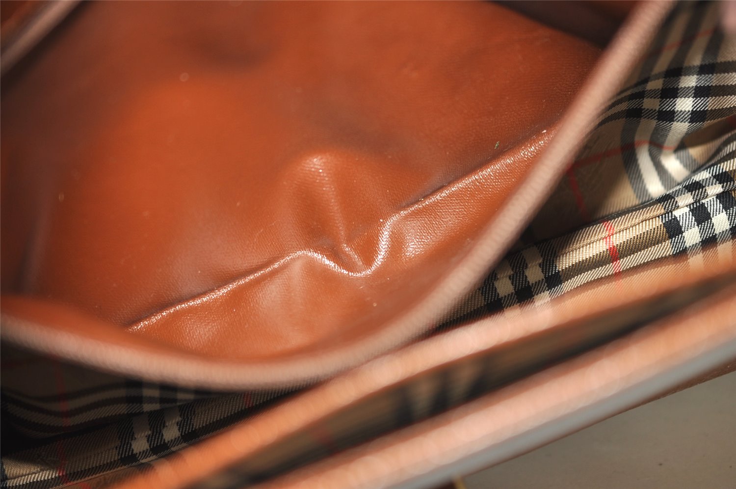 Authentic Burberrys Vintage Leather Shoulder Hand Bag Purse Brown 0733K