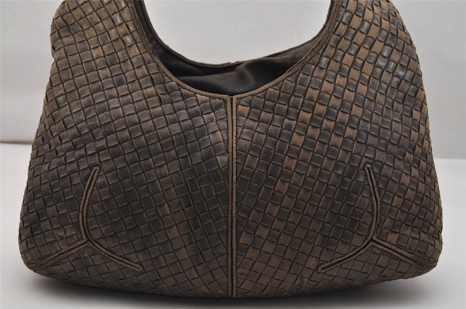Authentic BOTTEGA VENETA Intrecciato Leather Shoulder Hand Bag Purse Brown 0734K