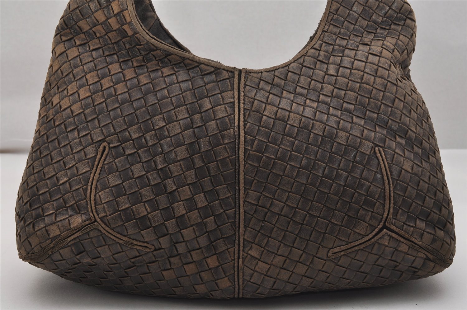 Authentic BOTTEGA VENETA Intrecciato Leather Shoulder Hand Bag Purse Brown 0734K