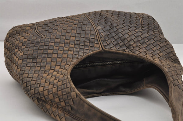 Authentic BOTTEGA VENETA Intrecciato Leather Shoulder Hand Bag Purse Brown 0734K