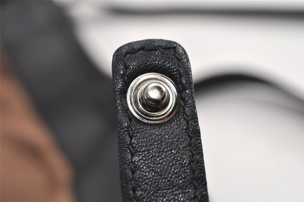 Authentic JIMMY CHOO Vintage Star Studs Leather Shoulder Tote Bag Black 0735K