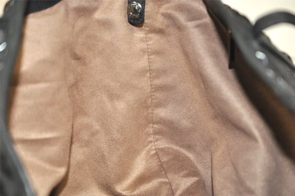 Authentic JIMMY CHOO Vintage Star Studs Leather Shoulder Tote Bag Black 0735K