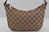 Authentic GUCCI Shoulder Hand Bag Purse GG Canvas Leather 0050813 Brown 0738J