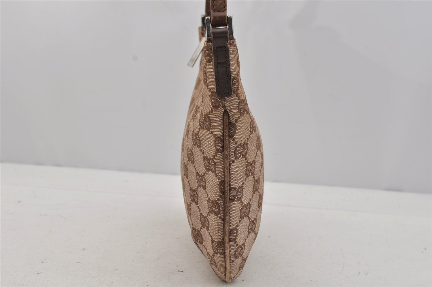 Authentic GUCCI Shoulder Hand Bag Purse GG Canvas Leather 0050813 Brown 0738J