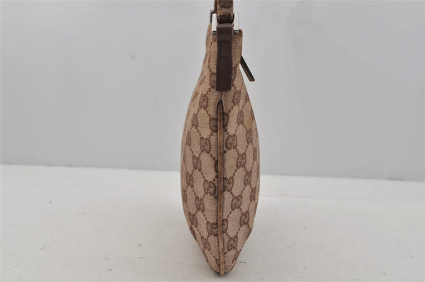 Authentic GUCCI Shoulder Hand Bag Purse GG Canvas Leather 0050813 Brown 0738J