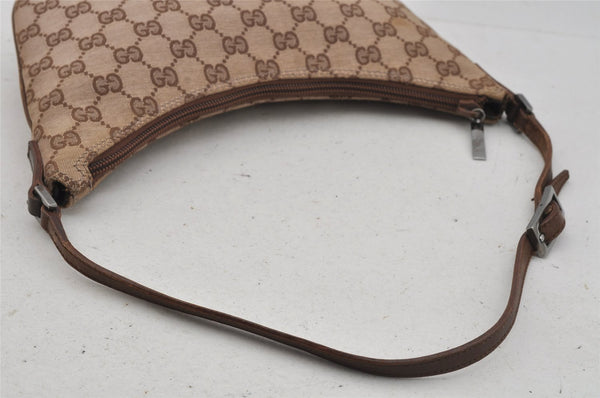 Authentic GUCCI Shoulder Hand Bag Purse GG Canvas Leather 0050813 Brown 0738J
