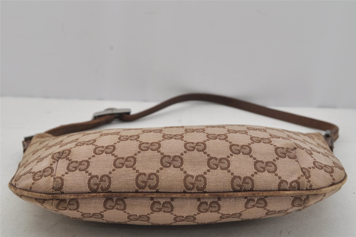 Authentic GUCCI Shoulder Hand Bag Purse GG Canvas Leather 0050813 Brown 0738J