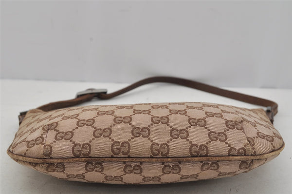 Authentic GUCCI Shoulder Hand Bag Purse GG Canvas Leather 0050813 Brown 0738J