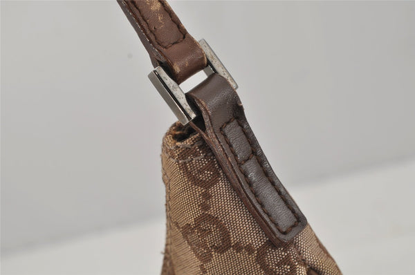 Authentic GUCCI Shoulder Hand Bag Purse GG Canvas Leather 0050813 Brown 0738J