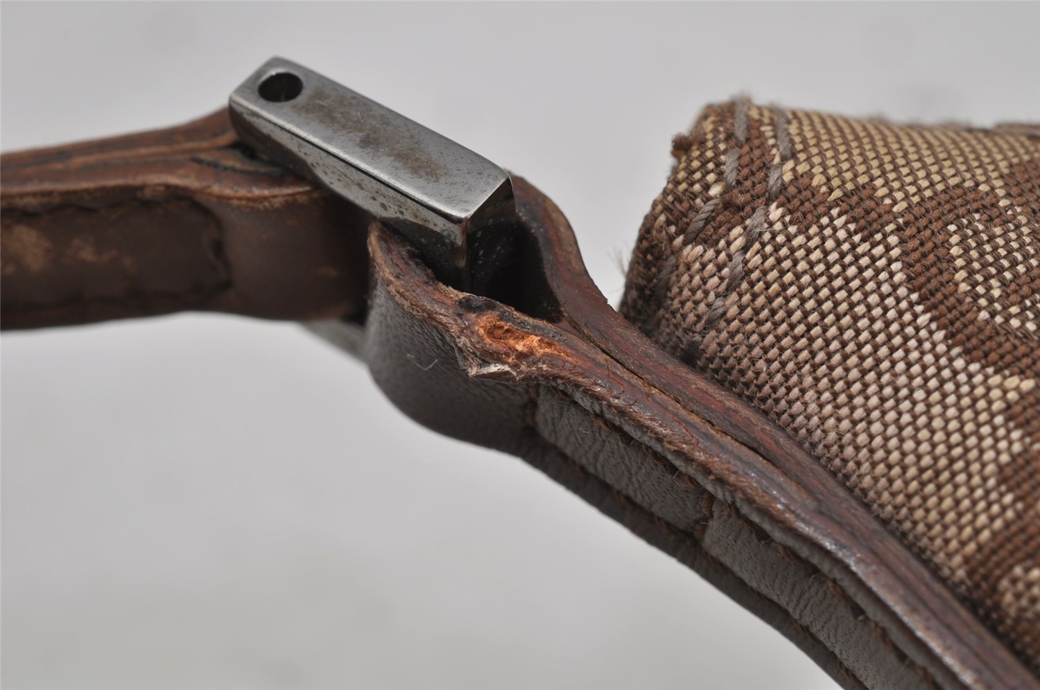 Authentic GUCCI Shoulder Hand Bag Purse GG Canvas Leather 0050813 Brown 0738J