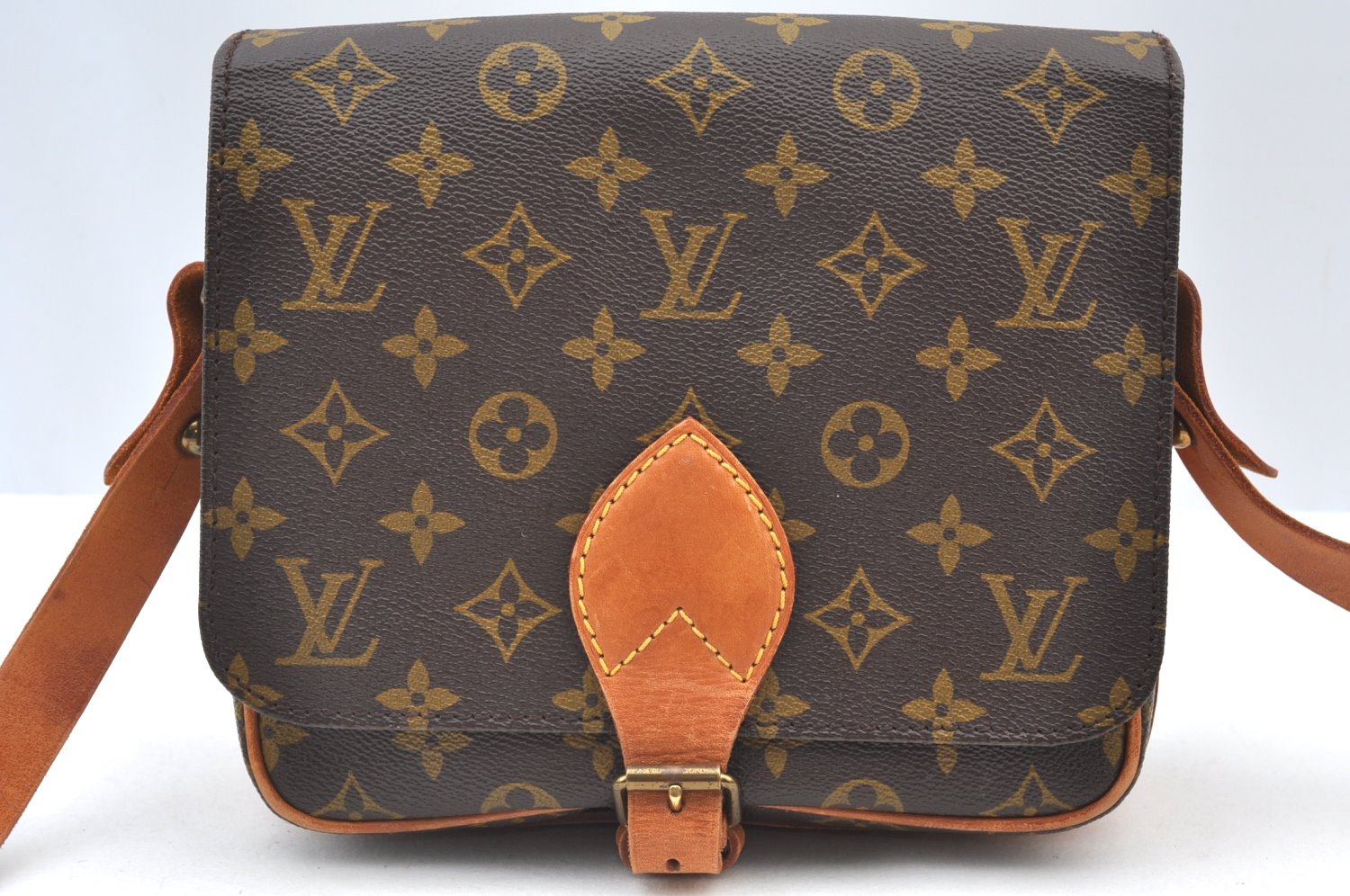 Authentic Louis Vuitton Monogram Cartouchiere MM M51253 Shoulder Cross Bag 0739G