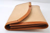 Authentic GUCCI Vintage Horsebit Clutch Hand Bag Purse PVC Leather Beige 0739J