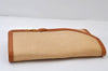 Authentic GUCCI Vintage Horsebit Clutch Hand Bag Purse PVC Leather Beige 0739J